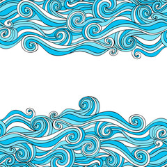 Fototapeta na wymiar colorful abstract hand-drawn pattern, waves background