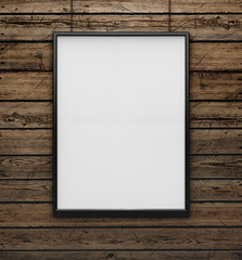 blank frame on a wood wall