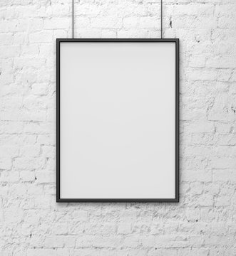 blank frame on a brick wall