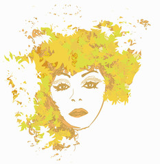 Abstract Beautiful autumn Woman portrait