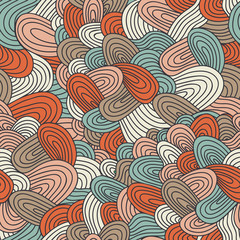 Seamless wave hand-drawn pattern, waves background (seamlessly t