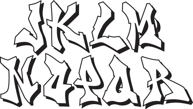 vector graffiti font alphabet part 2