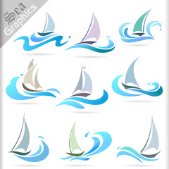 Sea Graphics Series - Sailing Ship Icons