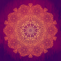 ornamental round lace pattern, circle background with many detai