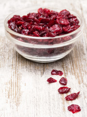 Dried Cranberries in Bowl