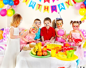 Children happy birthday party .