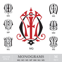 Vintage Monograms MQ MO MS MP MM MU MS