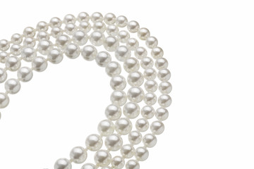 Chains of white pearls forming an ornament