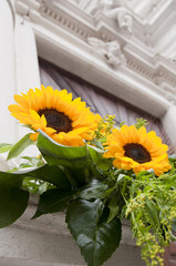 Composizione di girasoli per matrimonio
