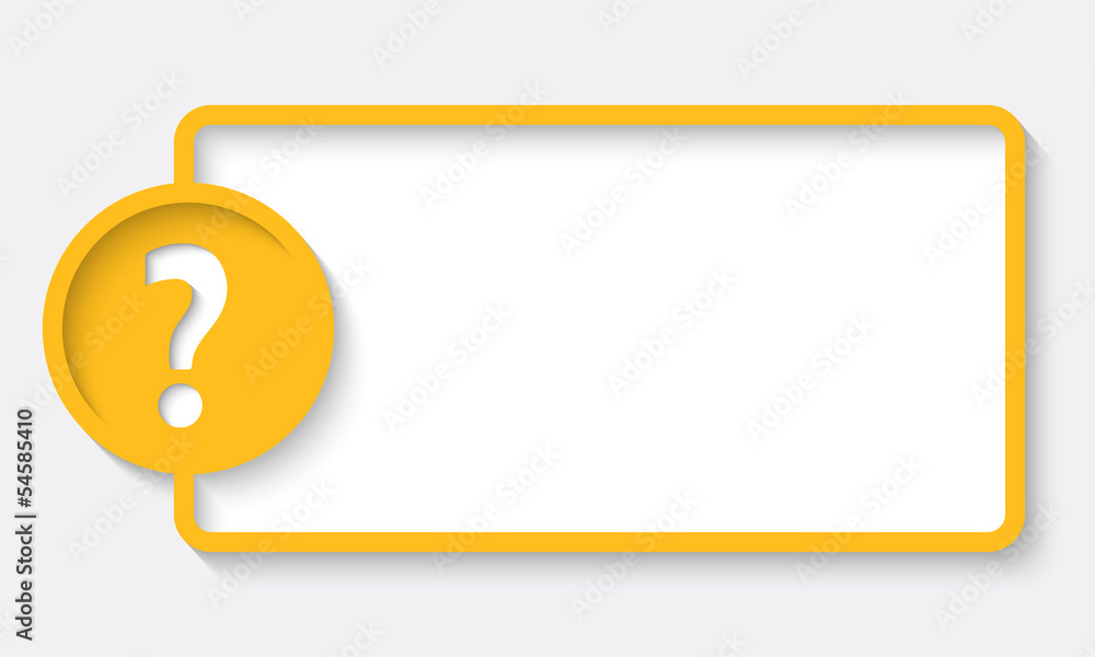 Poster abstract text frame with question mark