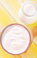 Obraz na płótnie Canvas sour cream and milk