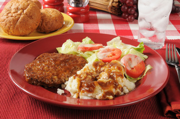 Meatloaf and mashed potatoes