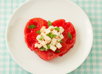 salad with watermelon and feta cheese