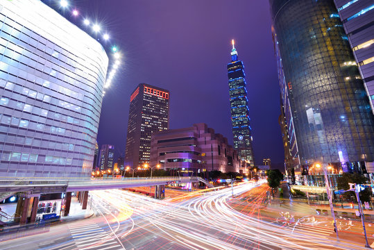 Taipei, Taiwan Cityscape in the Xinyi Financial District