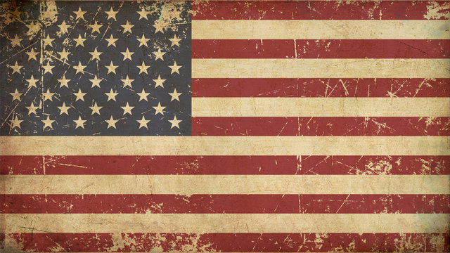 USA Aged Flat Flag
