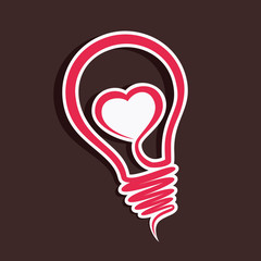 heart in bulb vector
