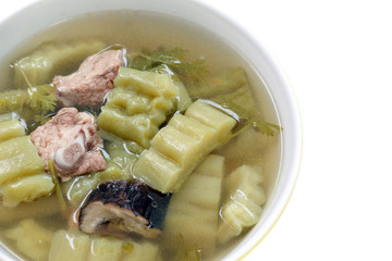 Bitter cucumber soup with pork rib