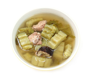 Bitter cucumber soup with pork rib