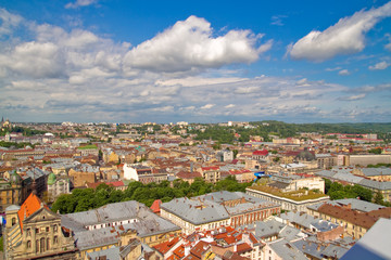 Fototapeta na wymiar panorama miasta Lwowa