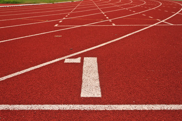 numbers on running tracks of outdoor at...