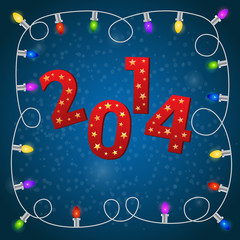 New Year card with christmas garland © Yuzach