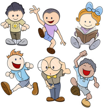 Kids Vector Illustration in Various Poses