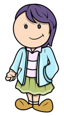 Cartoon Teen Girl - Vector Illustrations