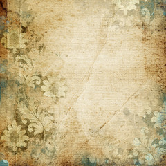 grunge floral background with space for text or image - obrazy, fototapety, plakaty