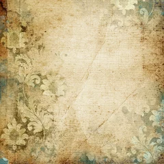 Abwaschbare Fototapete Retro Grunge floral background mit Platz für Text oder Bild