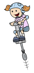 Girl Jumping - Vector Illustrations