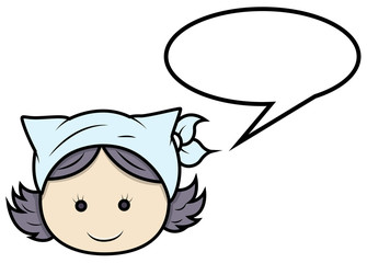Little Girl Communication - Vector Cartoon Illustration