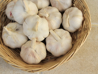 Garlic in basket