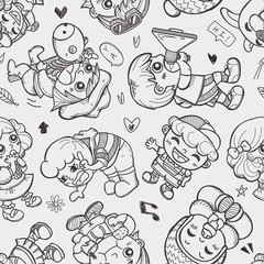 seamless happy kids pattern