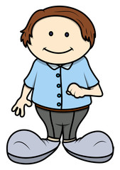 Cute Simple Boy - Vector Cartoon Illustration