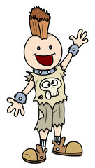 Stylish Rocking Kid - Vector Cartoon Illustration