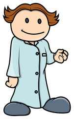 Kid Pretending to Be a Doctor - Vector Cartoon Illustration