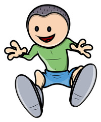 Happy Kid - Vector Cartoon Illustration