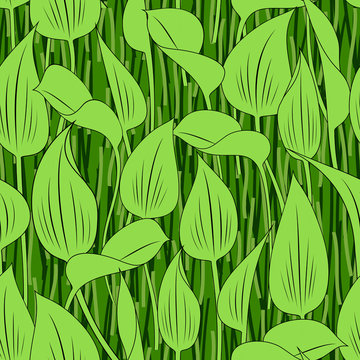 seamless grass bog leaf background