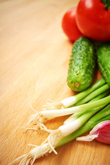 Colorful vegetable frame