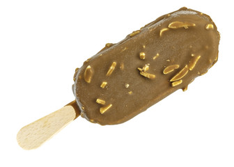 almond ice cream with wooden stick