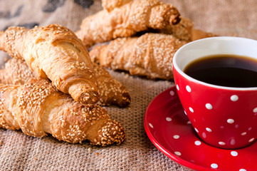 Coffee and croissant