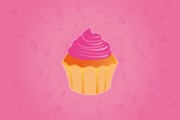 Cupcake pink and tasty