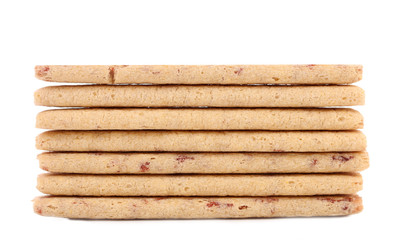 Sticks of biscuit with filling.