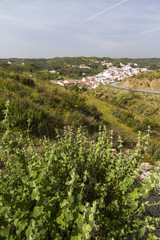 View of the typical houses in spanish Sanlucar town.