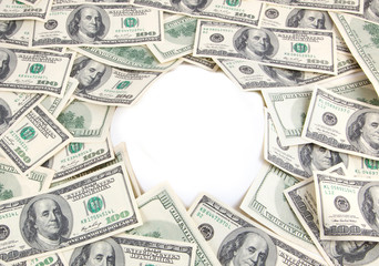 Money background with blank area