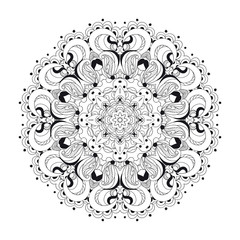Monochrome lace pattern background vector