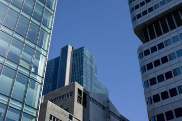 Fototapeta na wymiar Part of some business buildings in Frankfurt.
