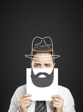 drawing beard and hat