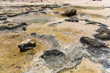 Turquoise waters, beach of white sand in Crete, Greece