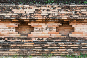 Pattern of Ancient Stain Brick Wall
